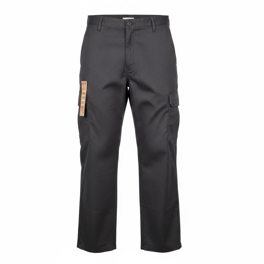 Dickies Cargo Pants Mens 42x27 Black Relaxed Fit Flex Workwear Straight Leg